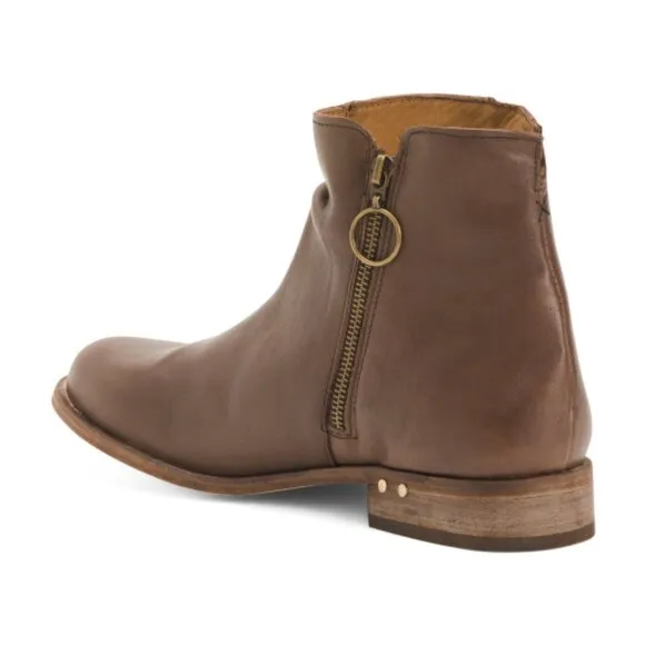 NEW BEEK Leather Quail Booties chocolate for women 1065tn