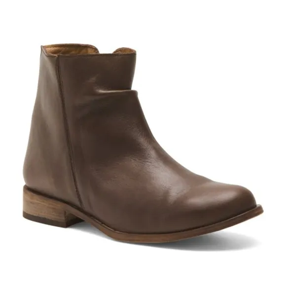 NEW BEEK Leather Quail Booties chocolate for women 1065tn