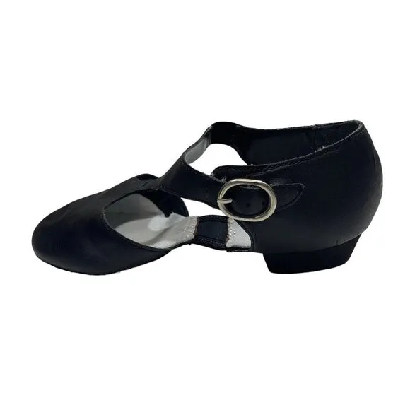 NEW CAPEZIO Pedini 321 Jazz Lyrical Black Leather Split-Sole Shoes Youth 3M-5M