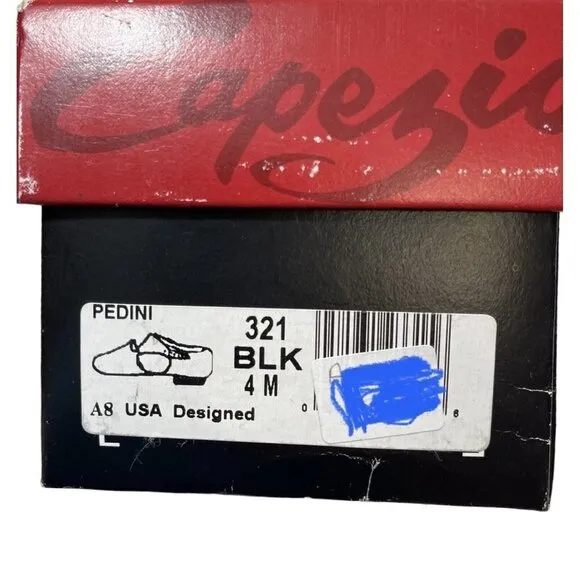 NEW CAPEZIO Pedini 321 Jazz Lyrical Black Leather Split-Sole Shoes Youth 3M-5M