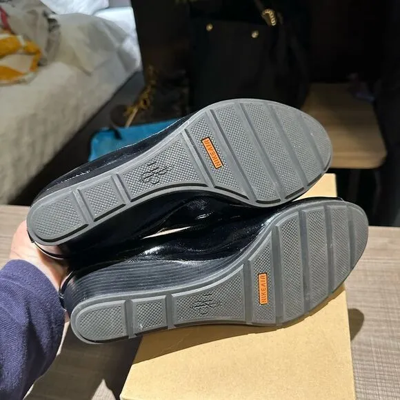 New Cole Haan Elegant Black Peep-Toe Flats