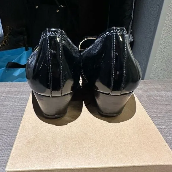 New Cole Haan Elegant Black Peep-Toe Flats