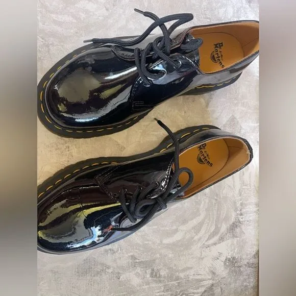 NEW DOC MARTENS 1461 BEX PATENT OXFORD SHOES BLACK M8 L9