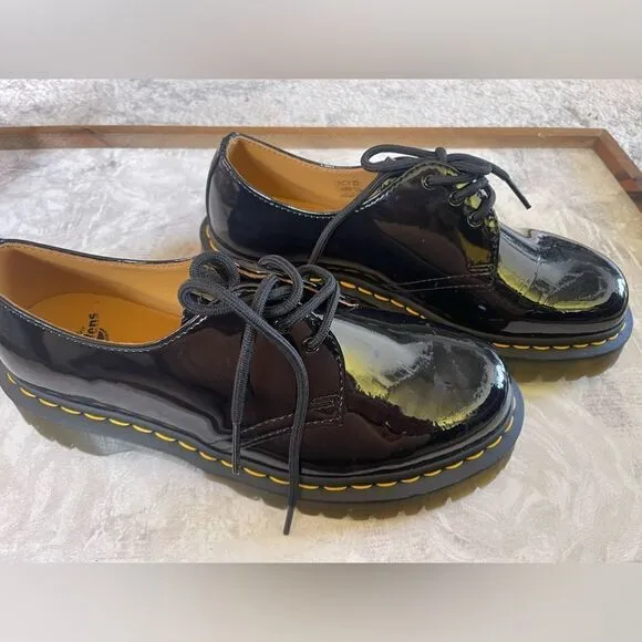 NEW DOC MARTENS 1461 BEX PATENT OXFORD SHOES BLACK M8 L9