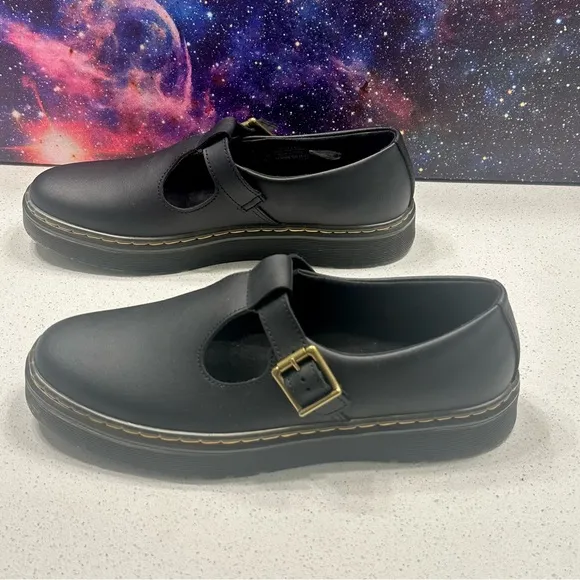 NEW Dr. Martens Zavala MJ Buckle Mary Jane Shoes Black Women Sz 11 UK 9