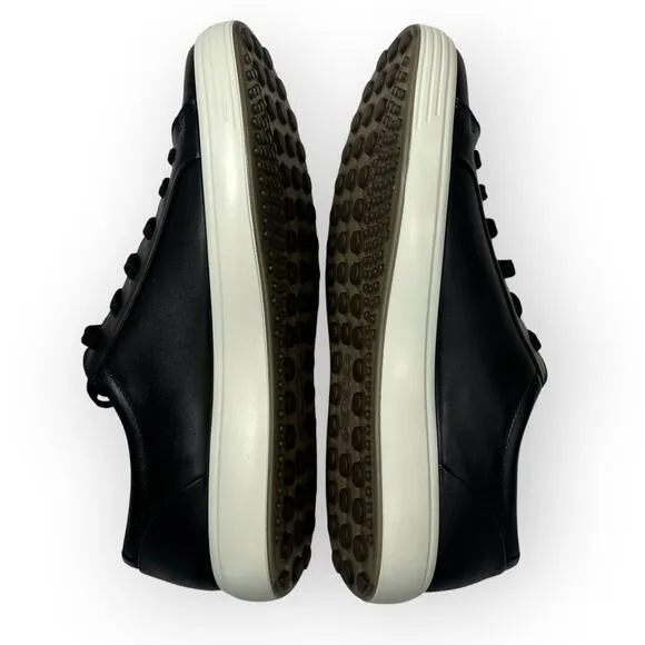 NEW ECCO Soft 7 Leather City Sneaker MENS EU 46 US 12-12.5 Black Shoes NIB