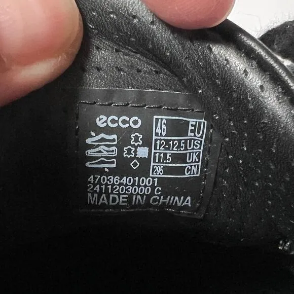 NEW ECCO Soft 7 Leather City Sneaker MENS EU 46 US 12-12.5 Black Shoes NIB