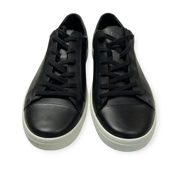 NEW ECCO Soft 7 Leather City Sneaker MENS EU 46 US 12-12.5 Black Shoes NIB
