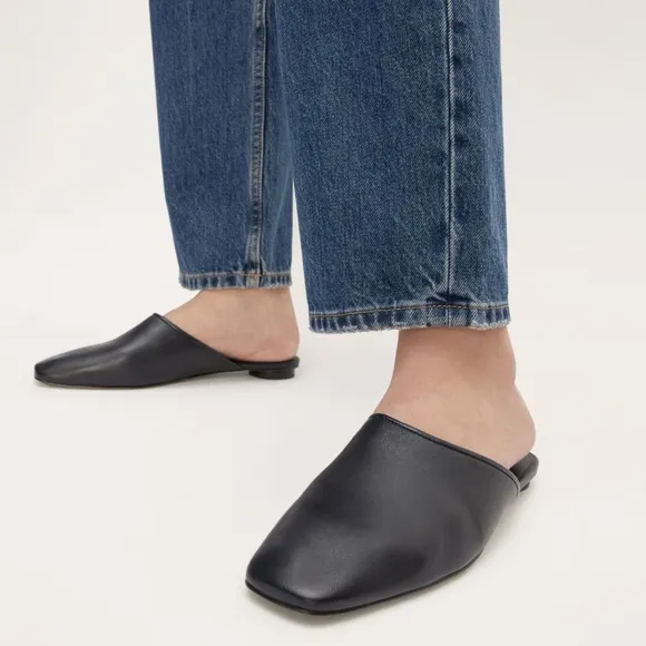 NEW Everlane Black Leather Day Mule in Size 8