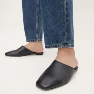 NEW Everlane Black Leather Day Mule in Size 8