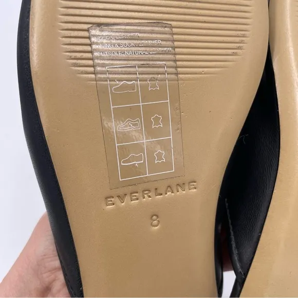 NEW Everlane Black Leather Day Mule in Size 8