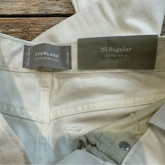 NEW Everlane High-Rise Skinny White Jeans - Size 25 -
