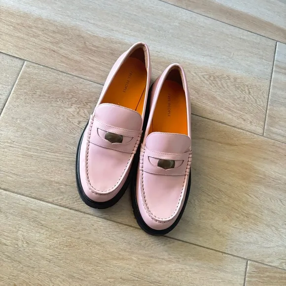 NEW Free People Liv penny loafers pink shoes