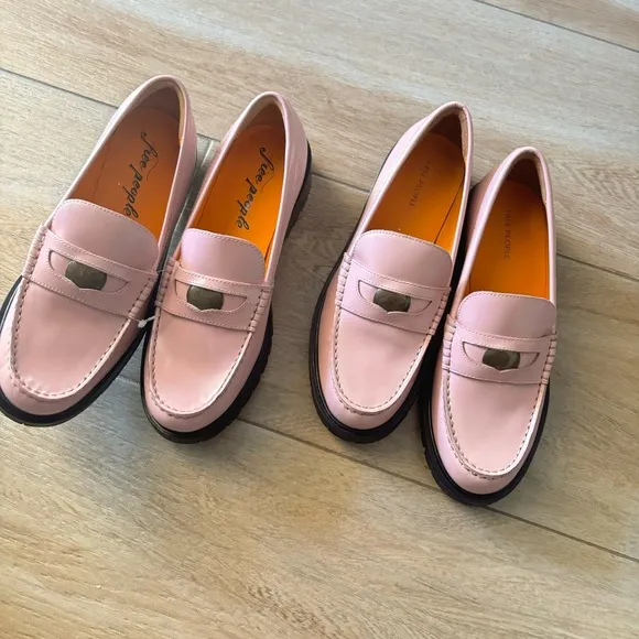 NEW Free People Liv penny loafers pink shoes