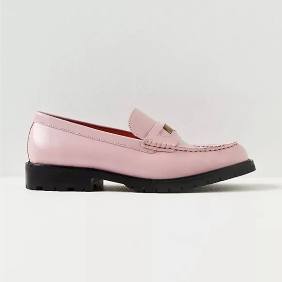 NEW Free People Liv penny loafers pink shoes