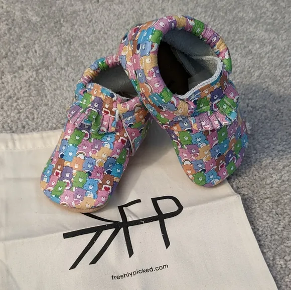 NEW Freshly Picked Care Bear Stare City Moccasins, 4