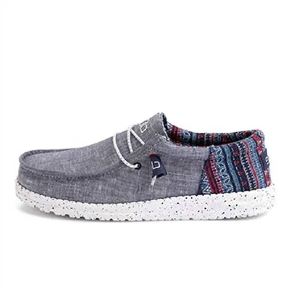 NEW HEY DUDE mens' wally funk shoes in jaquard tribe with aztec print