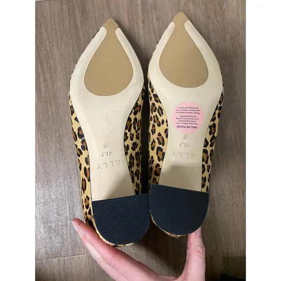 New In Box Ally NYC Shoes Leopard Suede Lower Block Heel, Fierce Sz 9.5