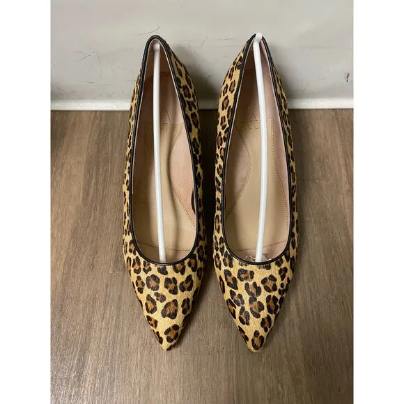 New In Box Ally NYC Shoes Leopard Suede Lower Block Heel, Fierce Sz 9.5