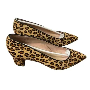 New In Box Ally NYC Shoes Leopard Suede Lower Block Heel, Fierce Sz 9.5