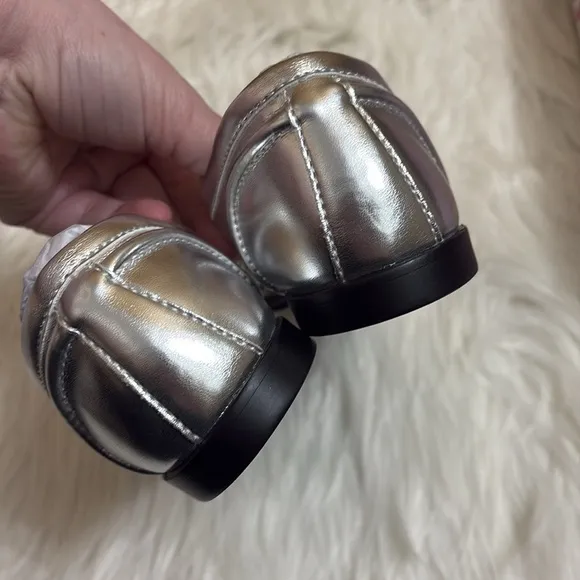 NEW In Box Jeffrey Campbell Silver And Gold Addie Bit Loafers Size 5