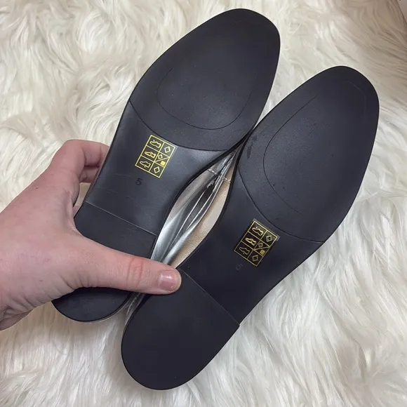 NEW In Box Jeffrey Campbell Silver And Gold Addie Bit Loafers Size 5