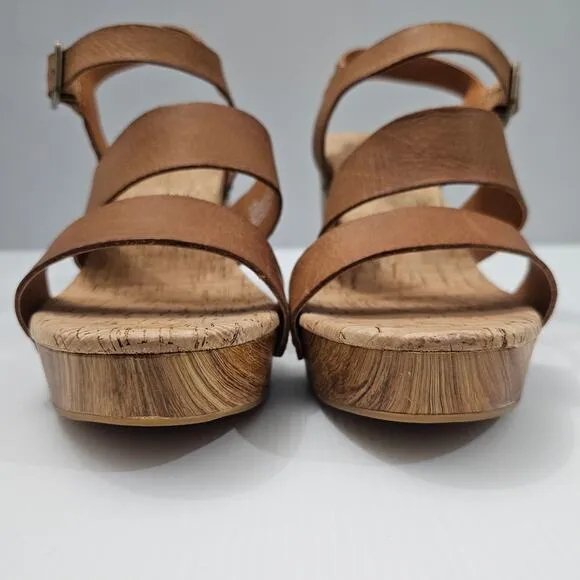 NEW Kork Ease Della Sandal Platform Heel Slingback Brown Leather Size 11