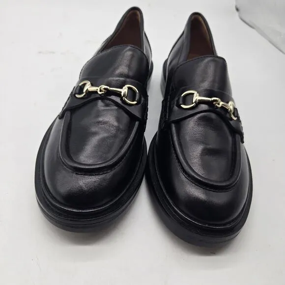 New MADEWELL Size 7 The Vernon Bit Hardware Loafers shoes Leather Black NN868