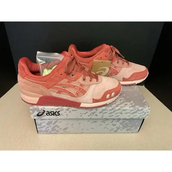 New! Men Asics x Concepts Gel Lyte 3 OG &quot;Otoro&quot; Coral Cloud/Silver Shoes. SZ 9.