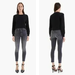 NEW Mother Denim The Stunner Ankle Fray Jeans in Friday the 13th Wash Retro Y2K