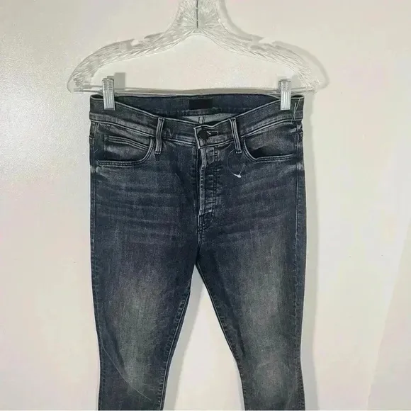 NEW Mother Denim The Stunner Ankle Fray Jeans in Friday the 13th Wash Retro Y2K