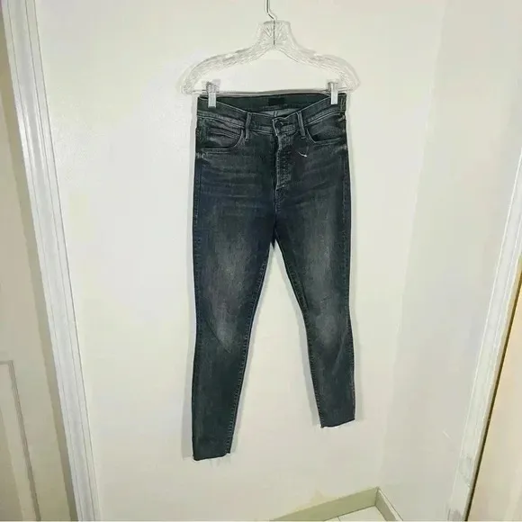 NEW Mother Denim The Stunner Ankle Fray Jeans in Friday the 13th Wash Retro Y2K