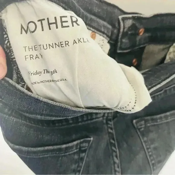 NEW Mother Denim The Stunner Ankle Fray Jeans in Friday the 13th Wash Retro Y2K