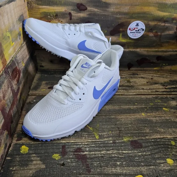 New Nike Air Max 90 G NRG Golf Shoes - White/Royal Pulse (HV9305-100) Size 6.5