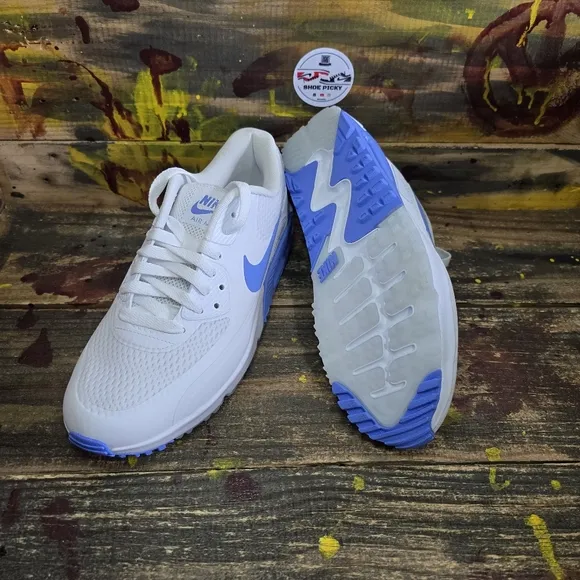 New Nike Air Max 90 G NRG Golf Shoes - White/Royal Pulse (HV9305-100) Size 6.5