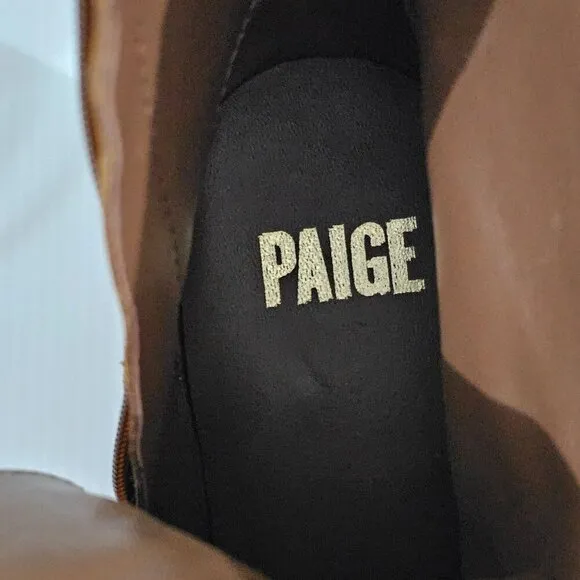 NEW Paige Christie Heeled Ankle Boot Lace Up Brown Suede Size 8.5
