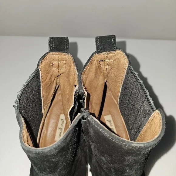 NEW Paul Green Sante Zip Ankle Bootie Western Black Suede UK Size 6