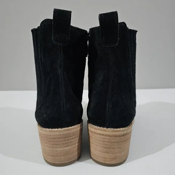 NEW Paul Green Sante Zip Ankle Bootie Western Black Suede UK Size 6