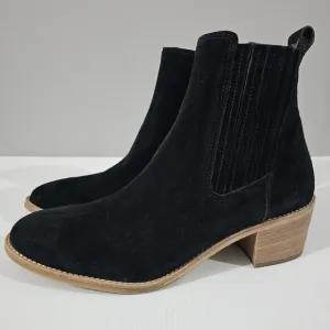 NEW Paul Green Sante Zip Ankle Bootie Western Black Suede UK Size 6