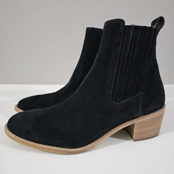 NEW Paul Green Sante Zip Ankle Bootie Western Black Suede UK Size 6