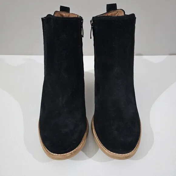 NEW Paul Green Sante Zip Ankle Bootie Western Black Suede UK Size 6