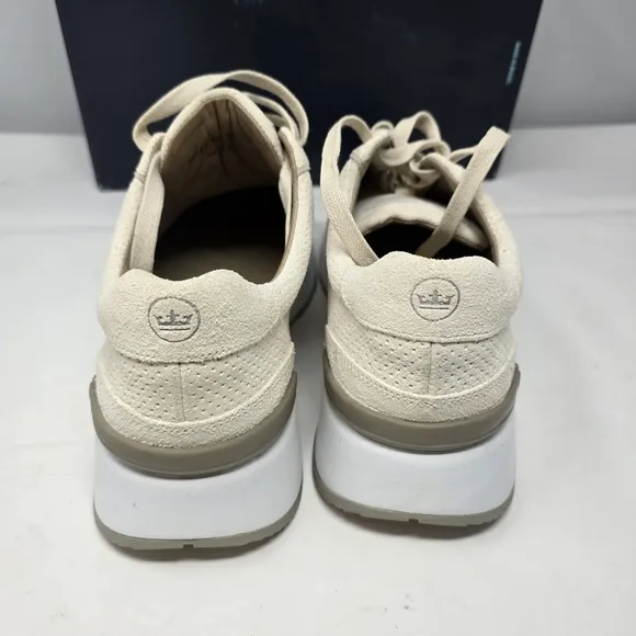 New Peter Millar Wayfare Runner Shoes Men's Size 9 Ivory Suede Leather MS24XF80.