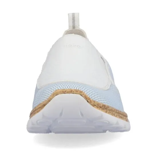 NEW RIEKER women Nikita Slip On Comfort Shoes Blue/White 253