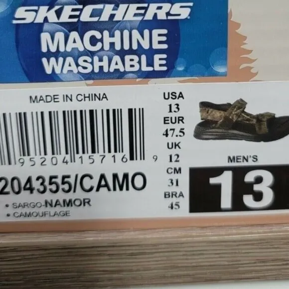 NEW Skechers Sargo Camo Sandals Men's Size 13‎ Relaxed Fit Strap Comfort Slides