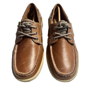 NEW!  Sperry Billfish 3-Eye Boat Shoes for Men - Dark Tan - 9
