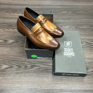 NEW Stacy Adams Cognac &amp; Tan Wingtip Loafers 9 M