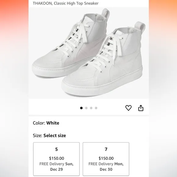 NEW! THAKOON 39/9 White Pull-On High Top Designer Sneakers Athletic Casual Shoes