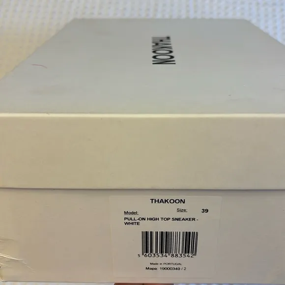 NEW! THAKOON 39/9 White Pull-On High Top Designer Sneakers Athletic Casual Shoes