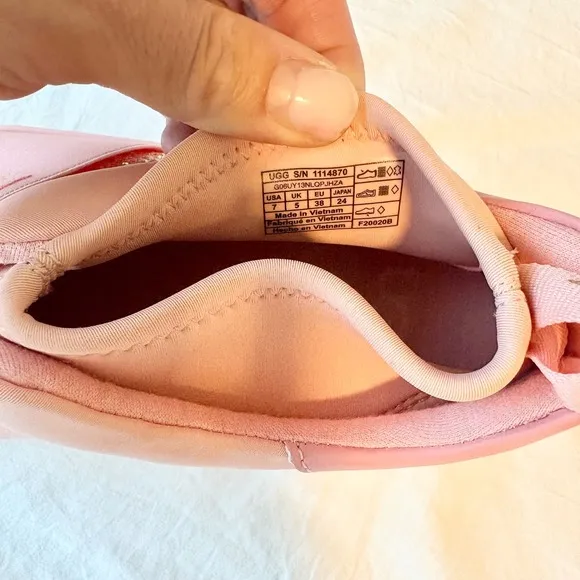 New UGG Nuetra Chunky Glitter Slip On Sneakers Pink Casual Shoes Sparkle Size 7