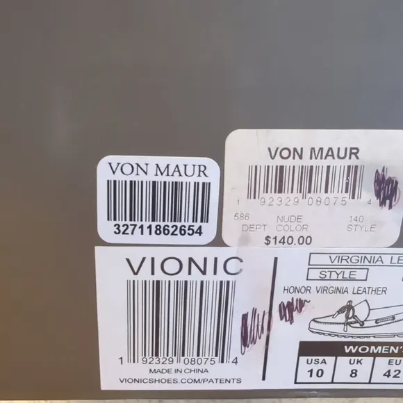 New Vionic Virginia Classic Slip-on Comfort Ortho Boat Moccasin Size 10 Nude